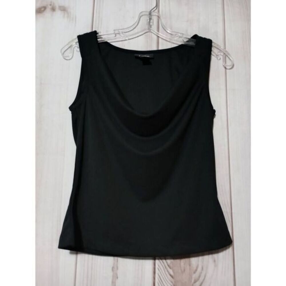 Express Womens Black Cowl Neck Sleeveless Top Size S Polyester Draped Blouse‎